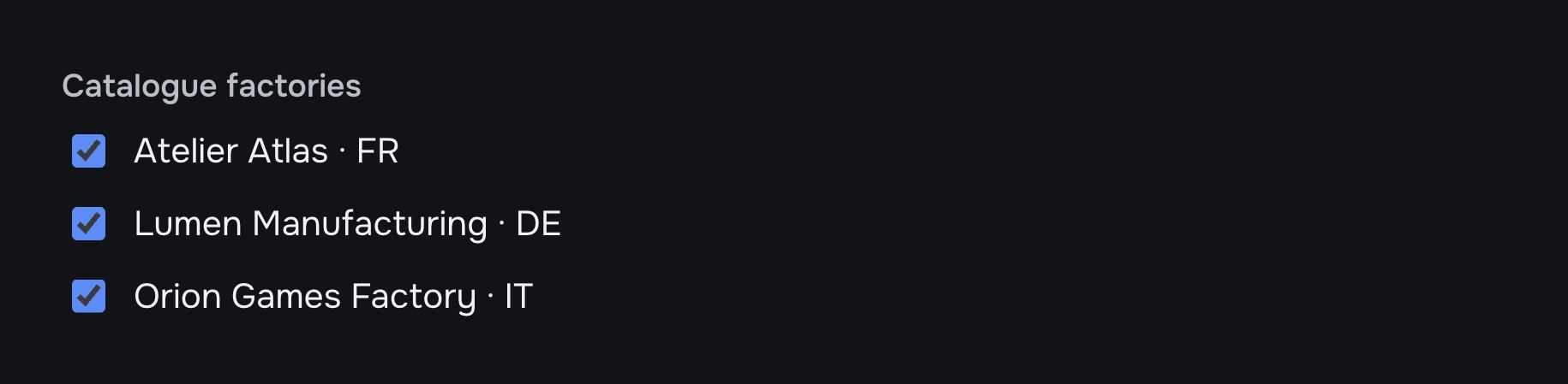 Cardgo: grouped supplier request.